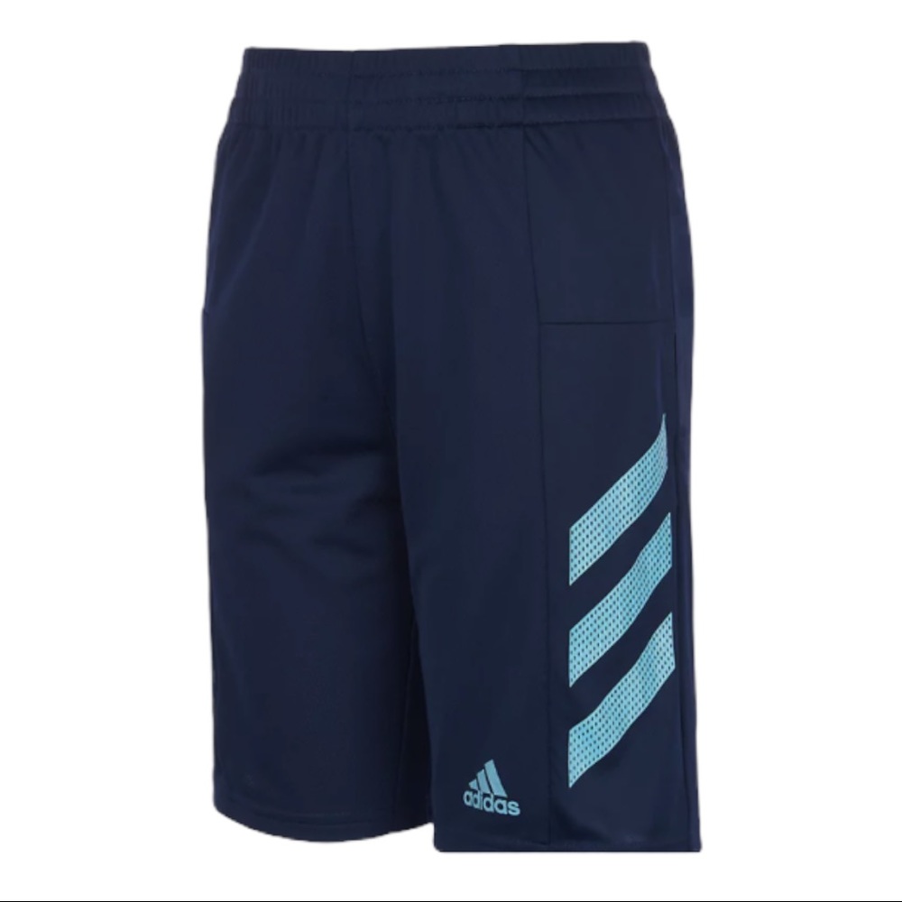 Adidas Boys Pro 3 Athletic Shorts Blue Size Medium